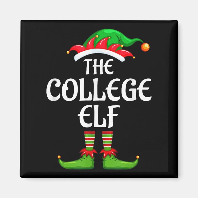 College Elf Matching Family Group Christmas Party  Magnet (Front)