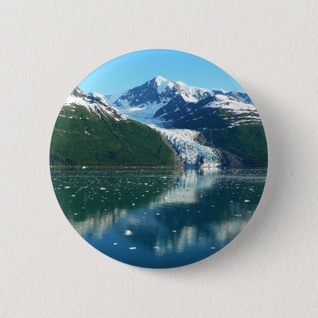 College Fjord I Beautiful Alaska Photography 6 Cm Round Badge (Front)