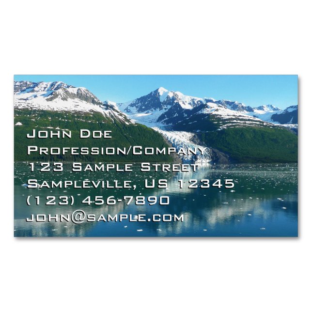 College Fjord I Beautiful Alaska Photography Magnetic Business Card (Front)