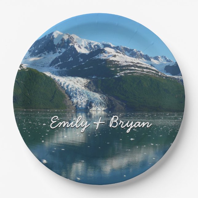 College Fjord II Beautiful Alaska Photography Paper Plate (Front)