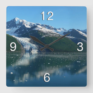 College Fjord II Beautiful Alaska Photography Square Wall Clock