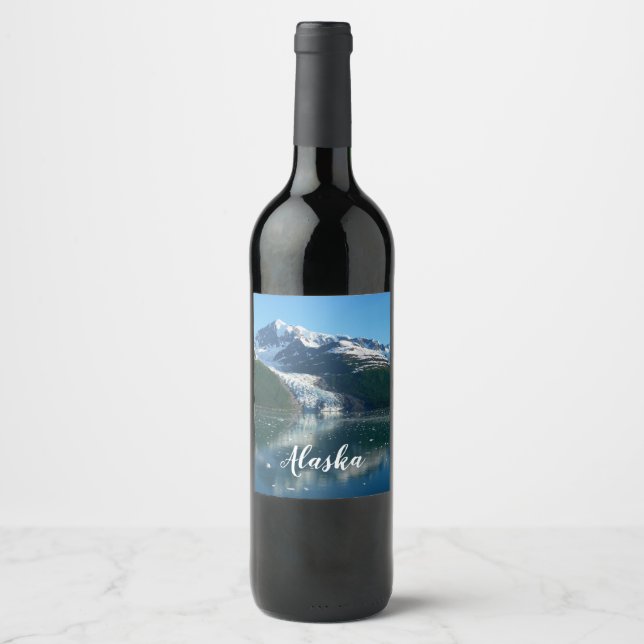 College Fjord II Beautiful Alaska Photography Wine Label (Front)