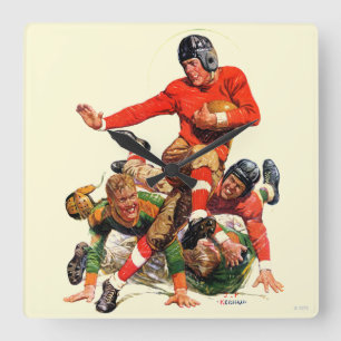 College Football Square Wall Clock