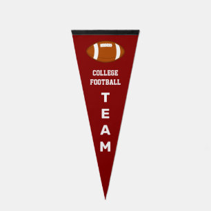 College Football Team Text on Maroon Pennant Flag
