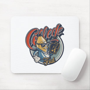College Frat Banana Funny Retro Graphic Tee Mouse Mat