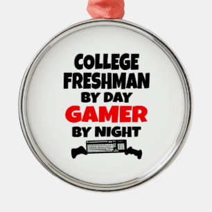 College Freshman by Day Gamer by Night Metal Tree Decoration