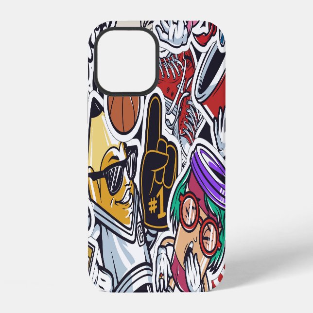 College Fun, Colourful Vintage Pattern iPhone Case (Back)