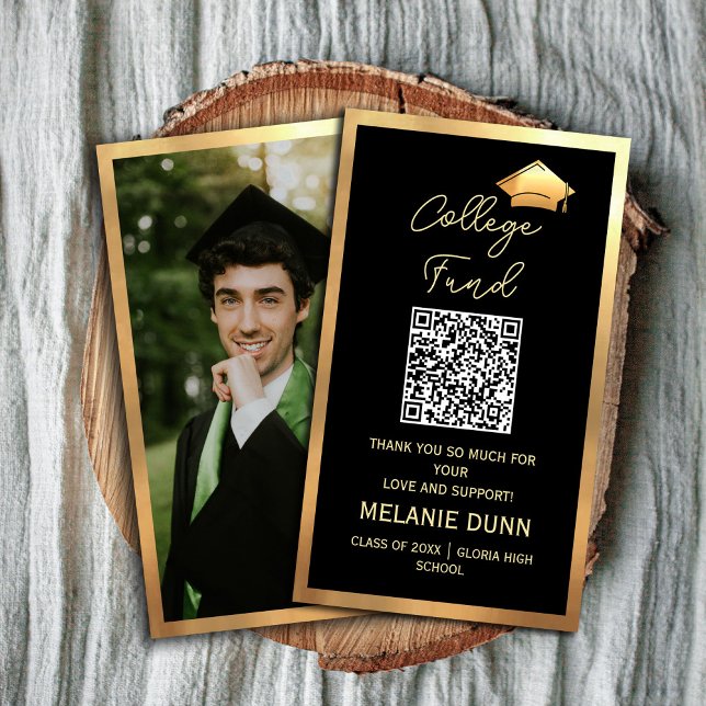 College fund graduation enclosure card (College fund graduation enclosure card #qrcode #collegefund #thankyoucard #classof2025 #zazzlemade)