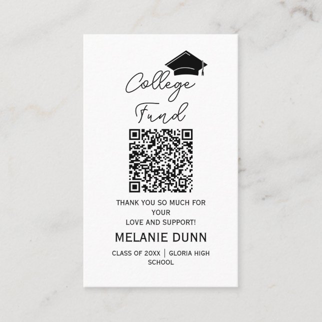 College fund graduation enclosure card (Front)
