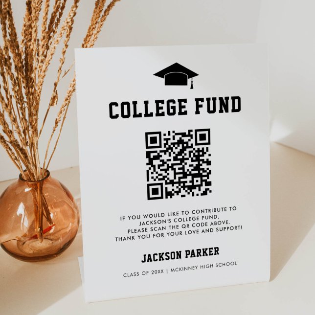 College Fund QR Code Sign for Graduation Party (Creator Uploaded)