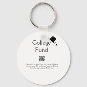 College fund scan QR add details graduate donation Key Ring