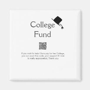 College fund scan QR add details graduate donation Magnet