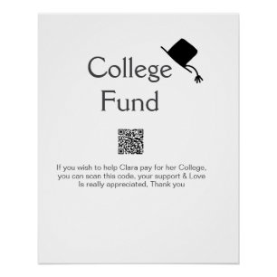 College fund scan QR add details graduate donation Poster