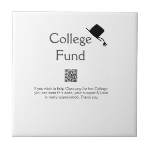 College fund scan QR add details graduate donation Tile