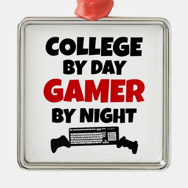 College Gamer Metal Tree Decoration (Front)