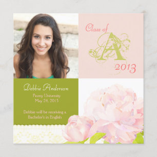 College Girl Graduation 2013 Monogram Announcement