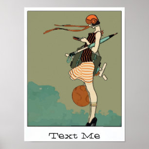 College Girl Texting Poster