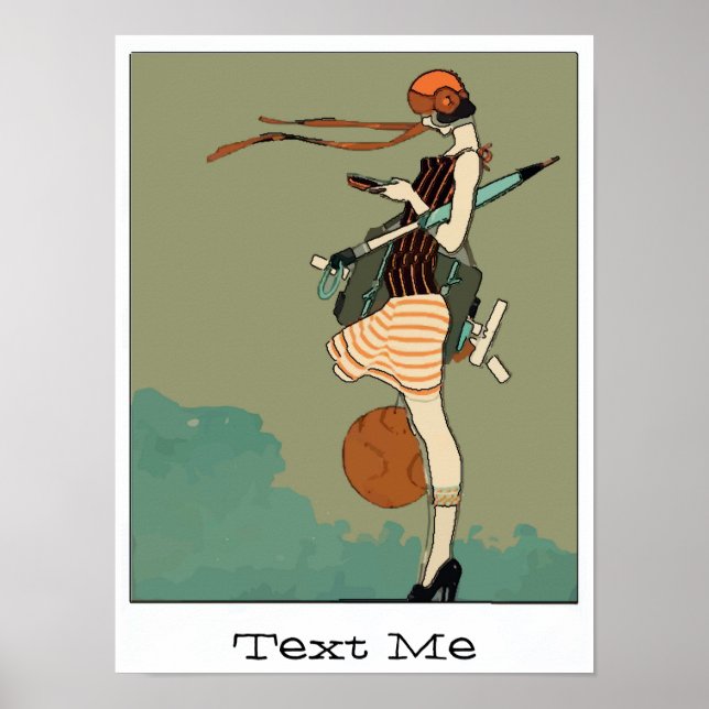 College Girl Texting Poster (Front)