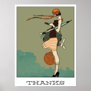 College Girl Texting, THANKS Poster