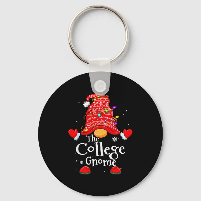 College Gnome - Xmas Family Matching Funny Christm Key Ring (Front)