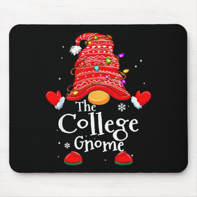 College Gnome - Xmas Family Matching Funny Christm Mouse Mat (Front)