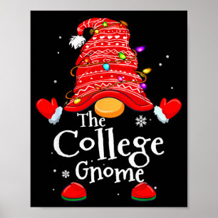 College Gnome - Xmas Family Matching Funny Christm Poster