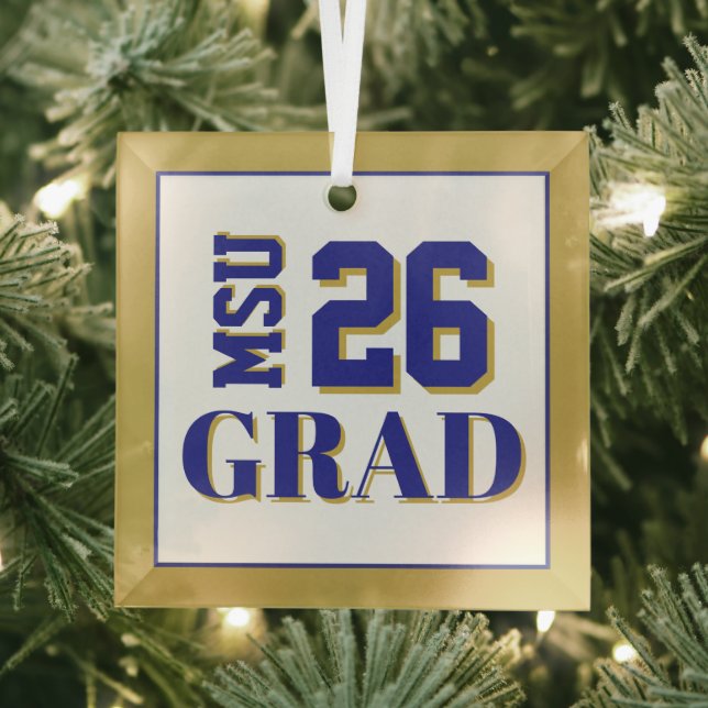 College Grad '26  Glass Tree Decoration (Insitu)