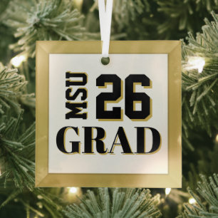 College Grad '26  Glass Tree Decoration