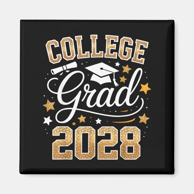 College Grad Class 2028 Senior Illustration Magnet (Front)