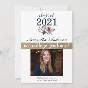College Graduate Class of 20xx Announcement Card