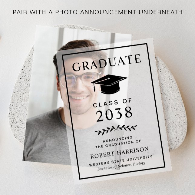 College Graduation Announcement Vellum Overlay (Elevate your graduation announcements with our timeless vellum overlays)
