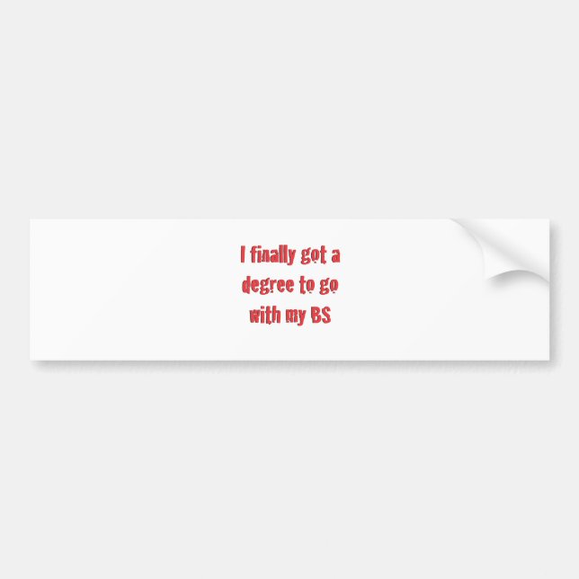 College Graduation Bumper Sticker (Front)