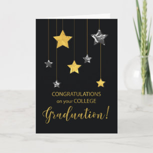 College Graduation Congratulations Gold and Silver Card