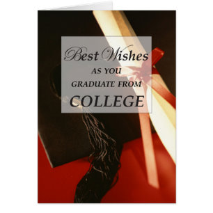 College Graduation, Diploma and Cap, Black on Red