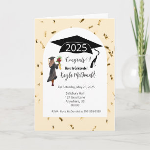 College Graduation Party Arch Confetti girl image Card