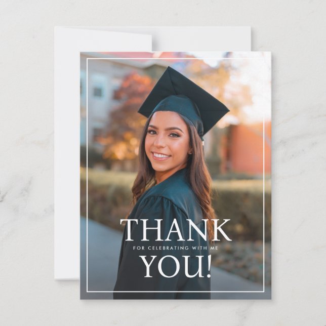 College Graduation Party Thank You Card Template (Front)