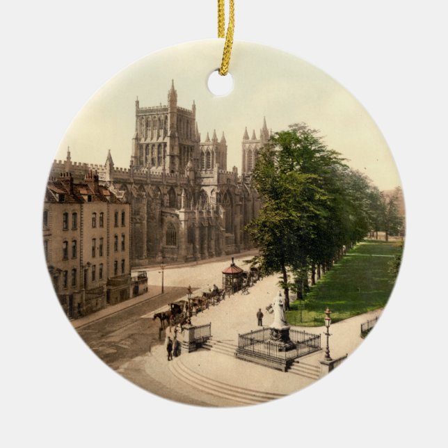 College Green, Bristol, England Ceramic Tree Decoration (Front)