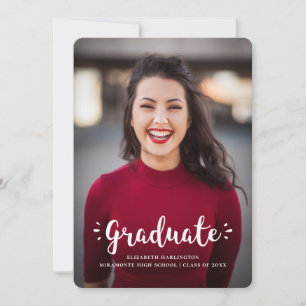 College, High school graduation. Modern photo Invitation