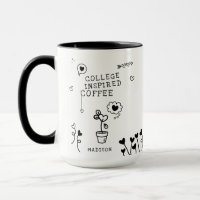 College Inspired Coffee Funny Girly Custom Name