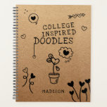 College Inspired Doodles Funny Girly Personalised Planner<br><div class="desc">College Inspired Doodles Funny Girly Personalised Planners features the text "College inspired doodles" accented with a variety of girly love heart doodles on a kraft paper background with your personalised name below. Personalise by editing the text in the text boxes provided. Designed for you by ©Evco Studio www.zazzle.com/store/evcostudio</div>
