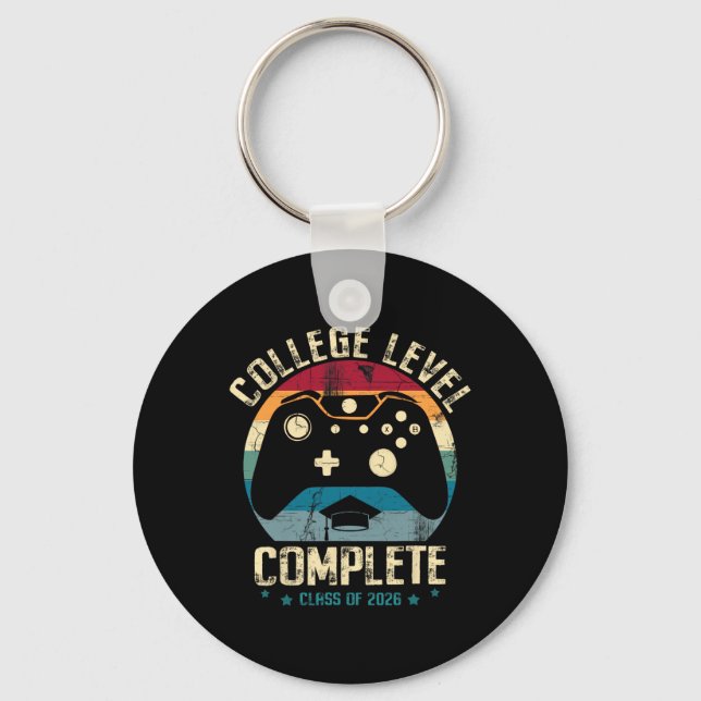 College Level Complete Cl Of 2026 Gamer Graduation Key Ring (Front)