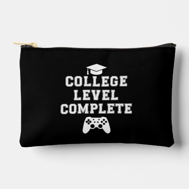 College Level Complete Graduation Gamer Gaming Accessory Pouch (Front)