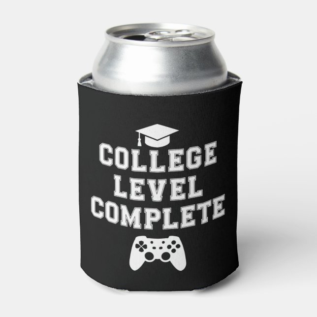 College Level Complete Graduation Gamer Gaming Can Cooler (Can Front)