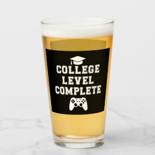 College Level Complete Graduation Gamer Gaming Glass