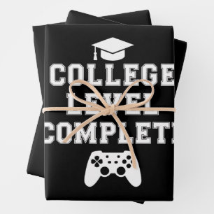 College Level Complete Graduation Gamer Gaming Wrapping Paper Sheet
