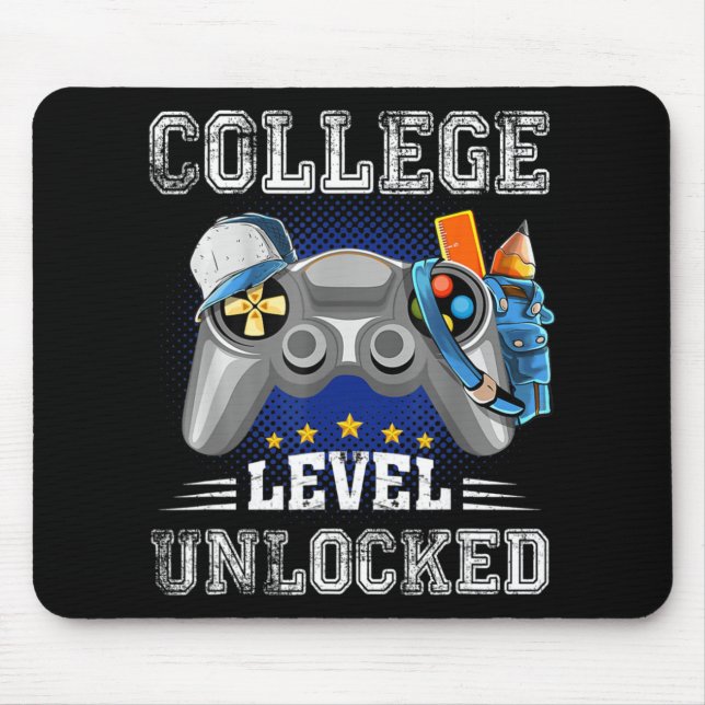 College Level Unlocked Video Game Back to School B Mouse Mat (Front)