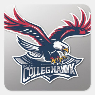 College Logo: Bird Of Prey, Hawk Square Sticker