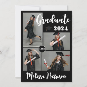College Logo Graduate Photo Collage Announcement