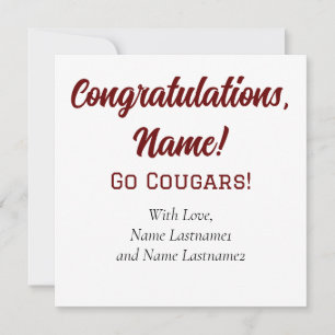 College of Charleston Personalised Gift Card