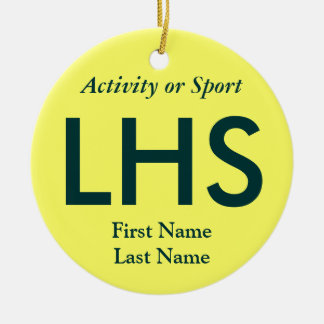 College or High School Varsity Letter Keepsake Ceramic Tree Decoration